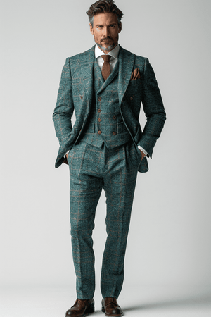 Turquoise Flannel Suit — Custom Made to Measure — 3