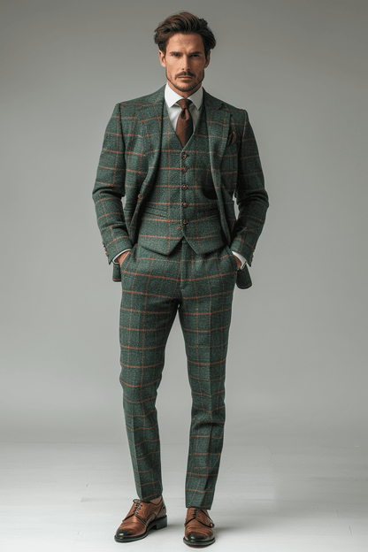 Turquoise Flannel Suit — Custom Made to Measure