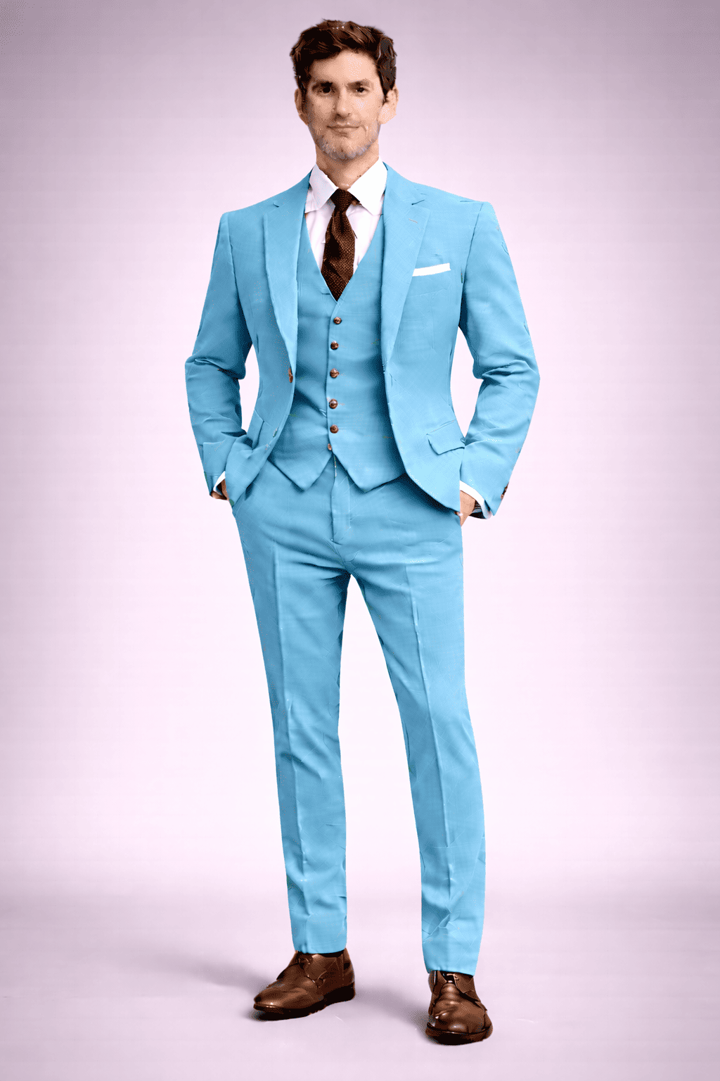 Turquoise Linen Father of the Bride Suit — Custom Made