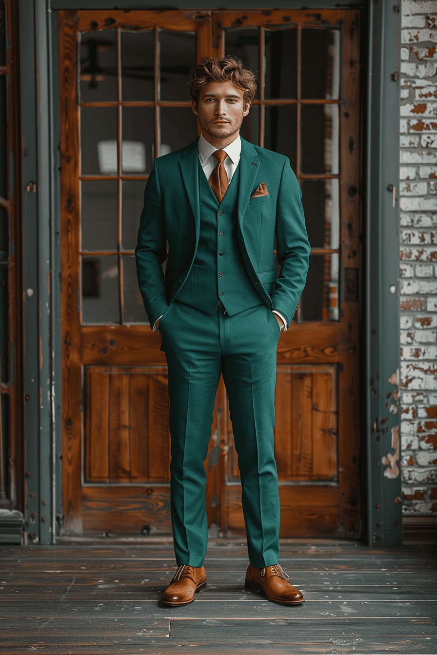 Turquoise Wool Graduation Suit — Custom Made to Measure
