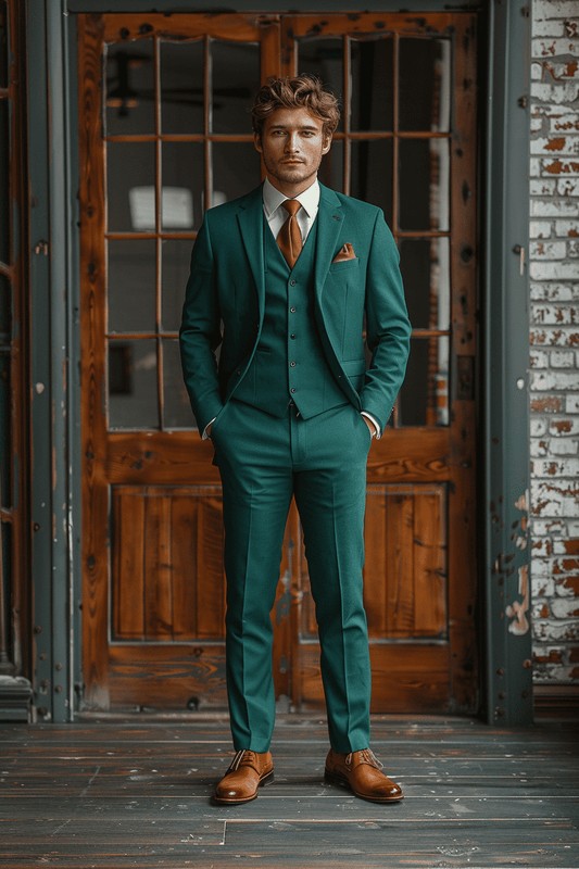 Turquoise Wool Graduation Suit — Custom Made to Measure