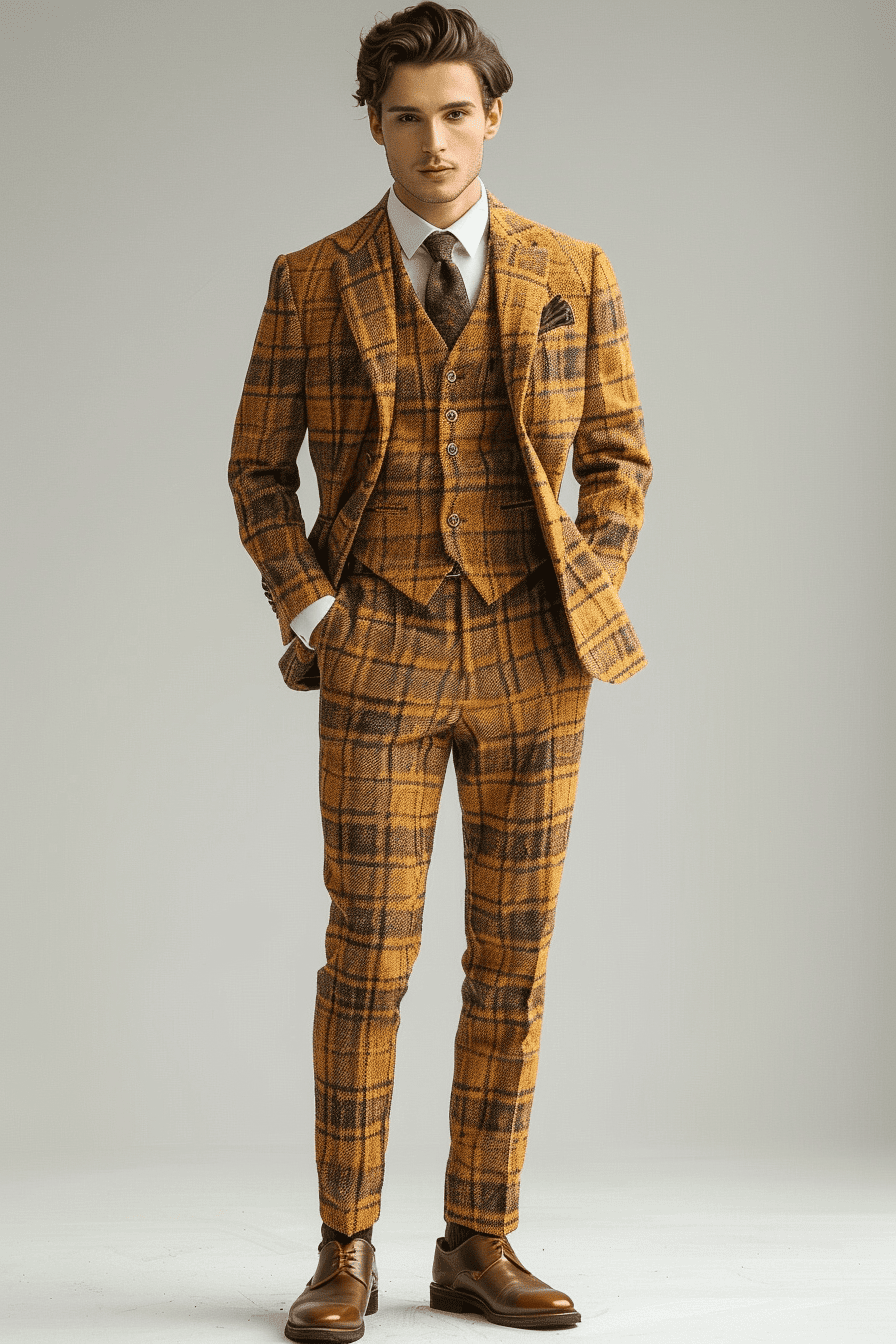 Warm Mustard Flannel Suit — Custom Made to Measure
