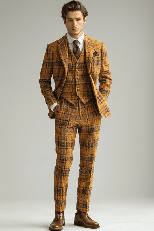 Warm Mustard Flannel Suit — Custom Made to Measure
