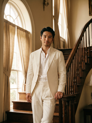 White Cotton Groomsmen Suit — Custom Made to Measure — 1