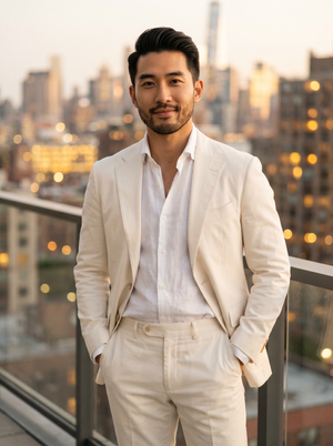 White Cotton Suit — Custom Made to Measure — 1