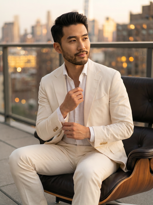 White Cotton Suit — Custom Made to Measure — 3
