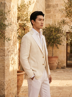 White Linen Suit — Custom Made to Measure — 3