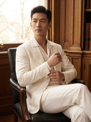 White Silk Blend Suit — Custom Made to Measure — 3