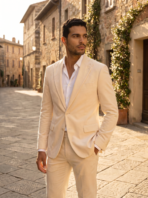 White Velvet Groomsmen Suit — Custom Made to Measure — 2