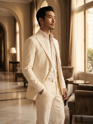 White Wool Suit — Custom Made to Measure — 2