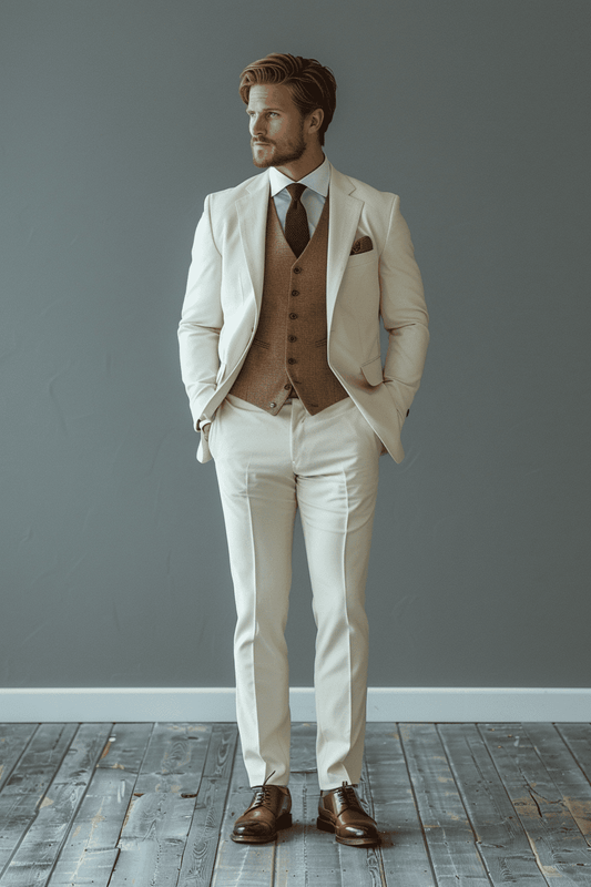 White Cashmere Blend Suit — Custom Made to Measure