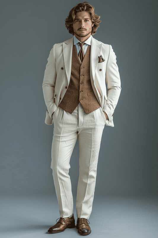 White Cotton Graduation Suit — Custom Made to Measure