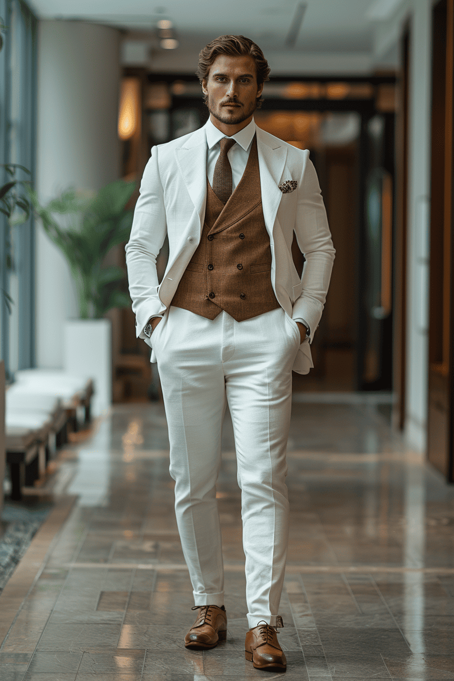 White Seersucker Suit — Custom Made to Measure