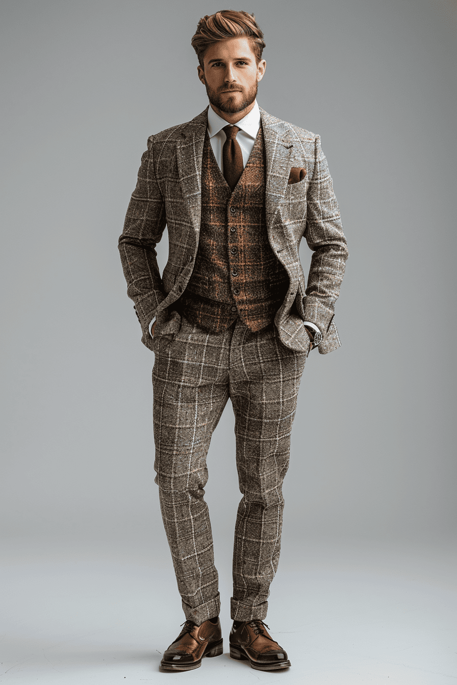 White Tweed Suit — Custom Made to Measure