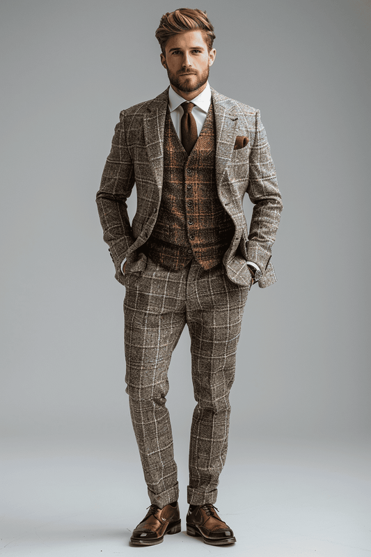 White Tweed Suit — Custom Made to Measure