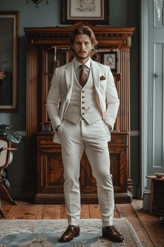 White Velvet Graduation Suit — Custom Made to Measure