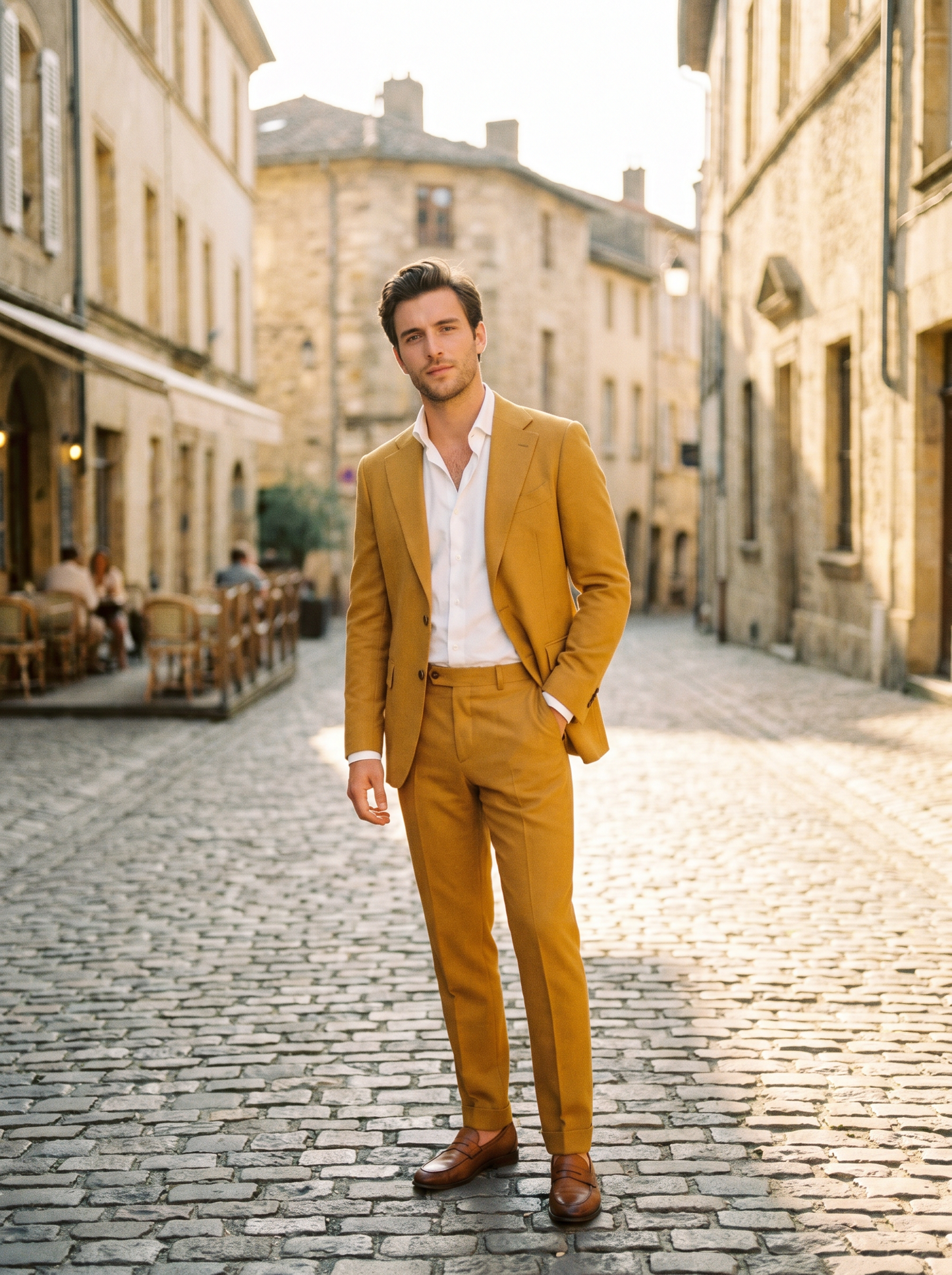 Yellow Wool Suit — Custom Made to Measure - front view