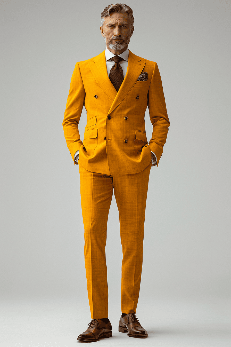 Yellow Cashmere Blend Suit — Custom Made to Measure