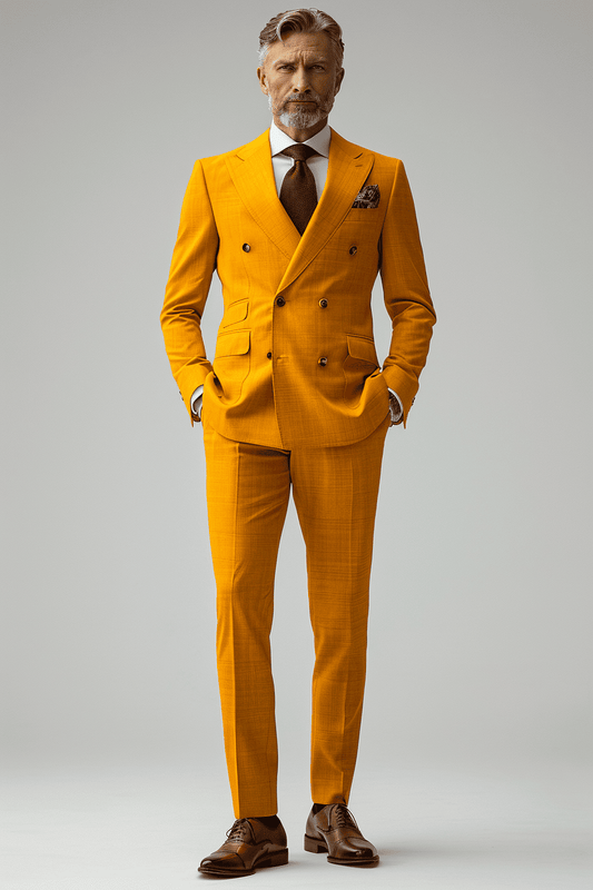 Yellow Cashmere Blend Suit — Custom Made to Measure