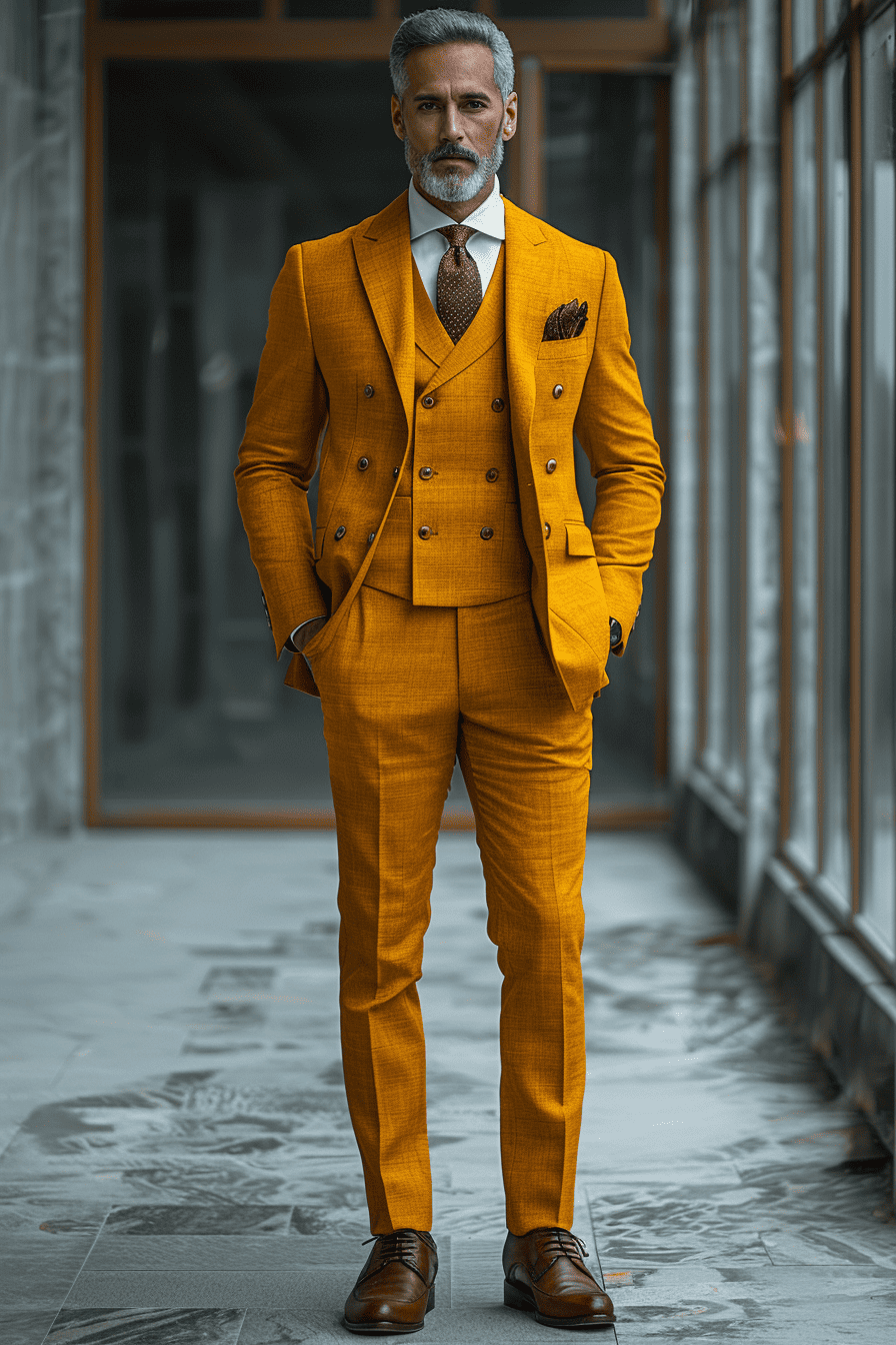 Yellow Silk Blend Cocktail Party Suit — Custom Made to Measure