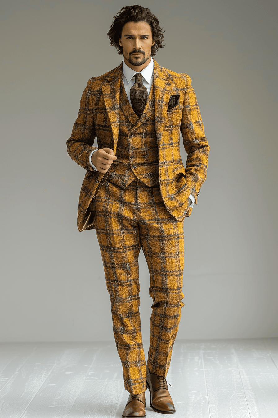 Yellow Tweed Suit — Custom Made to Measure